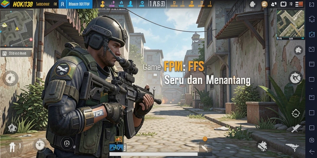 Screenshot gameplay <strong>HOKI138</strong> yang menampilkan aksi tembak-menembak intens.