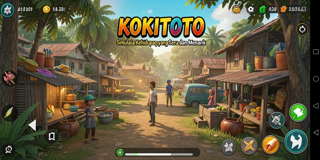 Tampilan gameplay KOKITOTO yang menarik dan interaktif