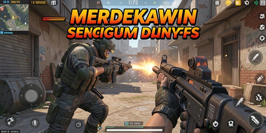 Gameplay mendebarkan di MERDEKAWIN dengan aksi tembak-menembak intens.