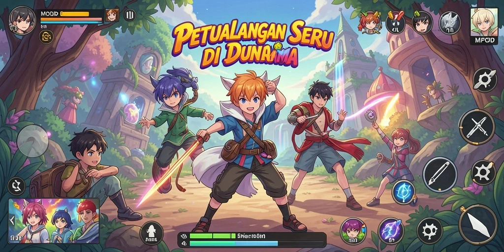 Tampilan seru dari gameplay MPOID yang menggugah selera anime.