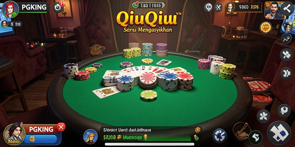 Tampilan gameplay seru dan interaktif QiuQiu di PGKING.