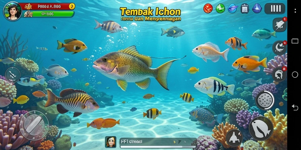 Tampilan menakjubkan dari gameplay Tembak Ikan RP886 yang seru.