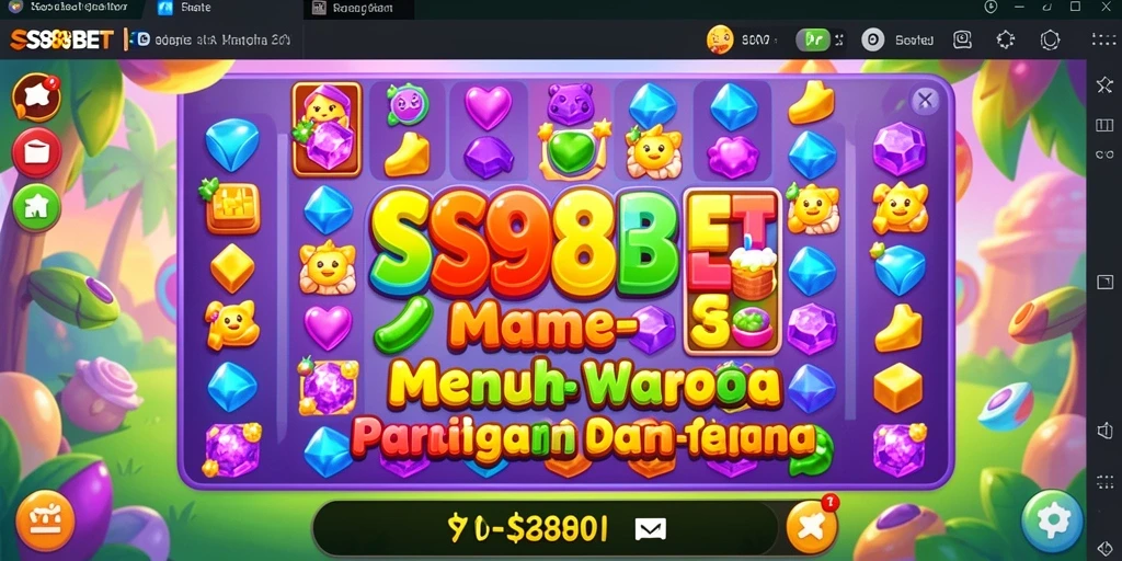 Screenshot gameplay SS88BET menampilkan kombinasi permata yang cerah dan efek menarik.