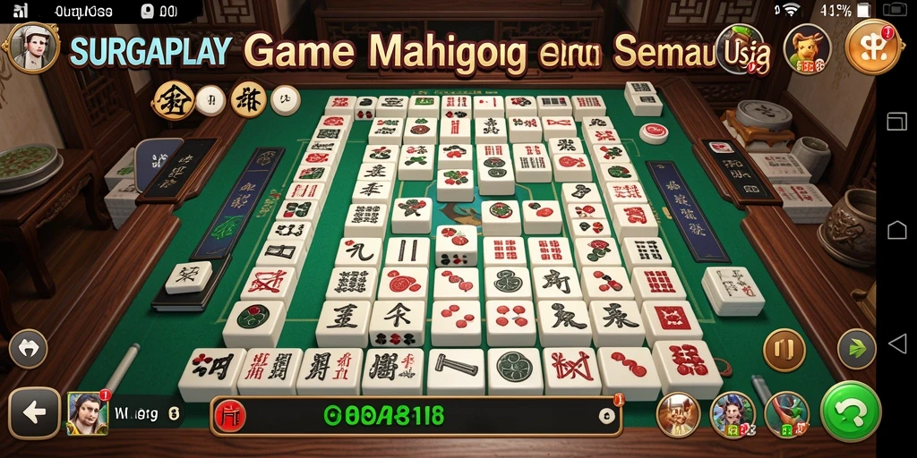 Tampilan gameplay SURGAPLAY yang menarik dengan elemen Mahjong.